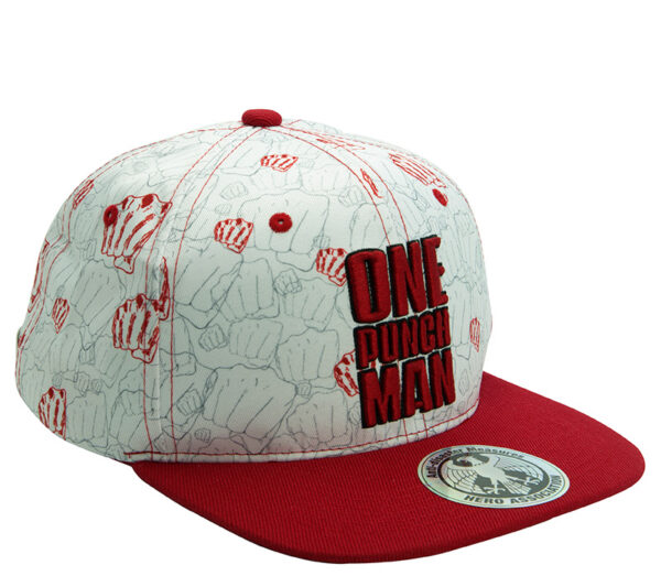 ONE PUNCH MAN - Snapback Cap - Beige & Red - Punches