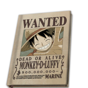 ONE PIECE -  A5 Notebook "Wanted Luffy" X4