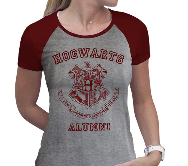 HARRY POTTER - Tshirt "Alumni" woman SS grey & red - premium