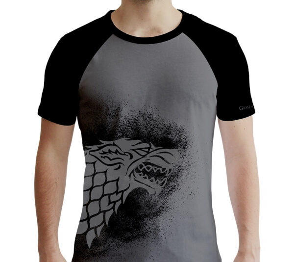 GAME OF THRONES - Tshirt "Stark" man SS grey & black - premium