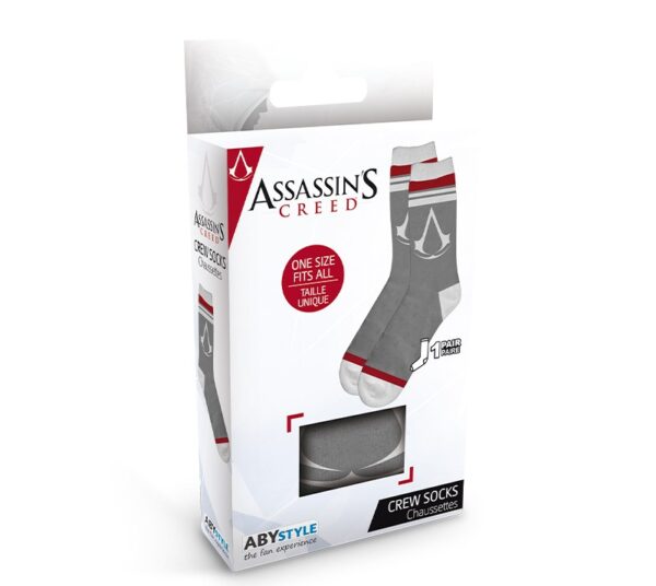 ASSASSIN'S CREED - Socks - Grey - White - "Crest"