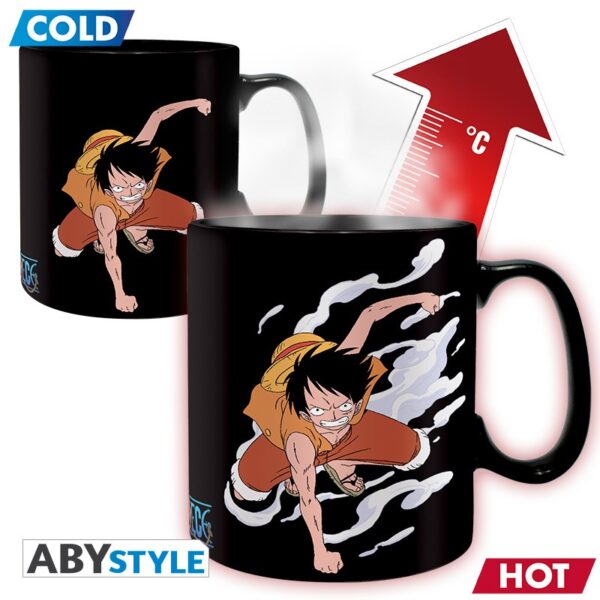 ONE PIECE - Mug Heat Change - 460 ml - Luffy&Ace -Ceramic