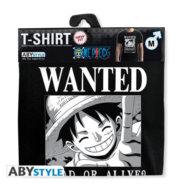 ONE PIECE - Tshirt "Wanted Luffy BW" man SS black - new fit