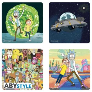 rick and morty set 4 coasters generic