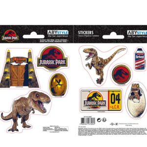 jurassic park stickers 16x11cm 2 sheets dinosaurs x5